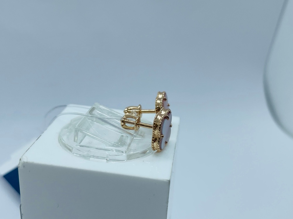 СЕРЬГИ ПУСЕТЫ, Перламутр (Au 585)