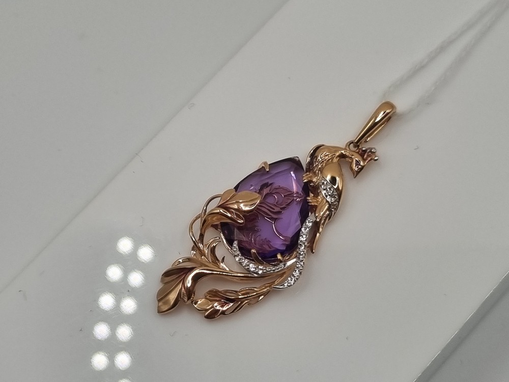 ПОДКМИ585 ПОДВЕСКА С КАМНЯМИ (Au 585)