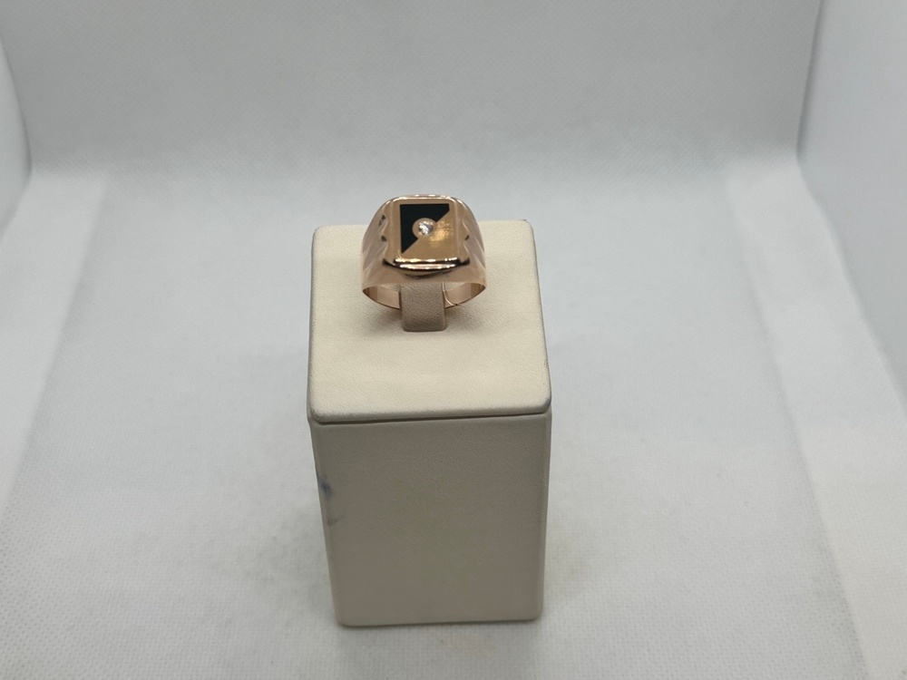 КОЛЬЦО ПЕЧАТКА Эмаль с камнем (Au 585)