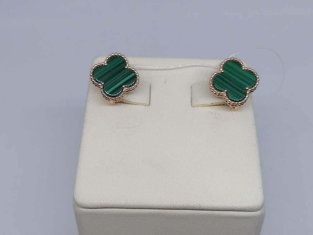 СЕРЬГИ МАЛАХИТ (Au 585)