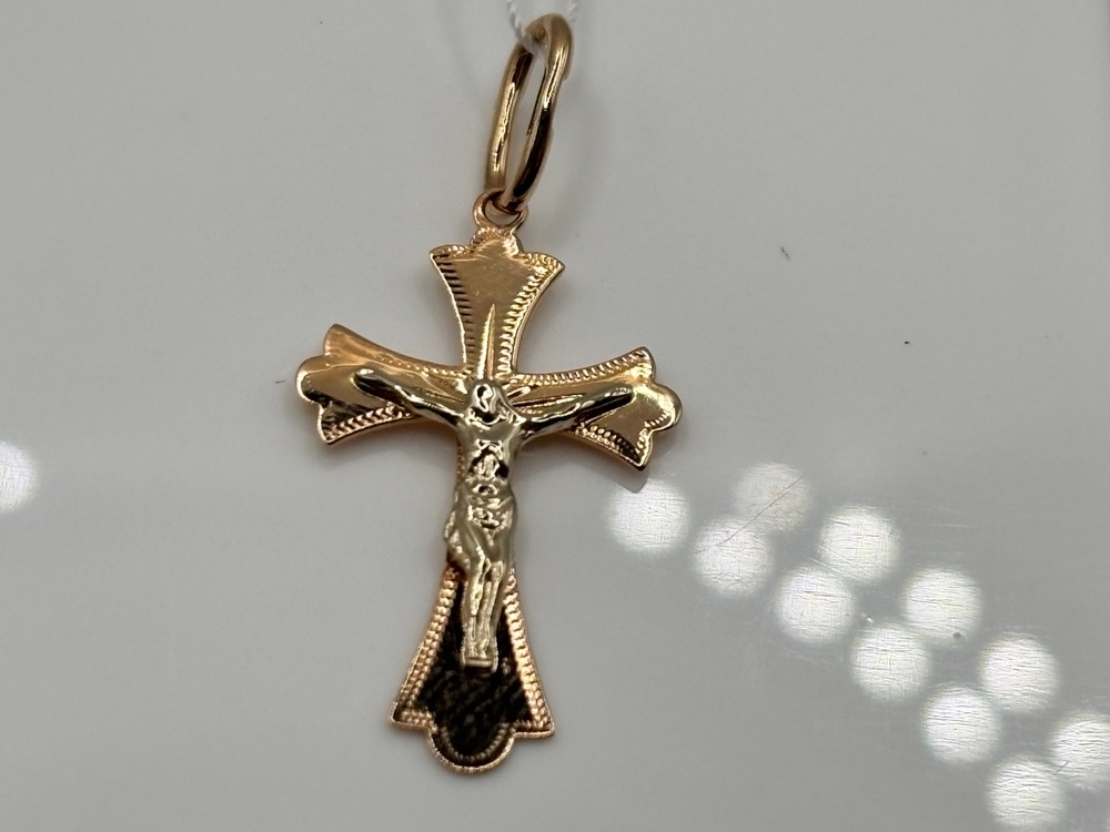 ПОДКБК585 ПОДВЕСКА КРЕСТ БЕЗ КАМНЯ (Au 585)