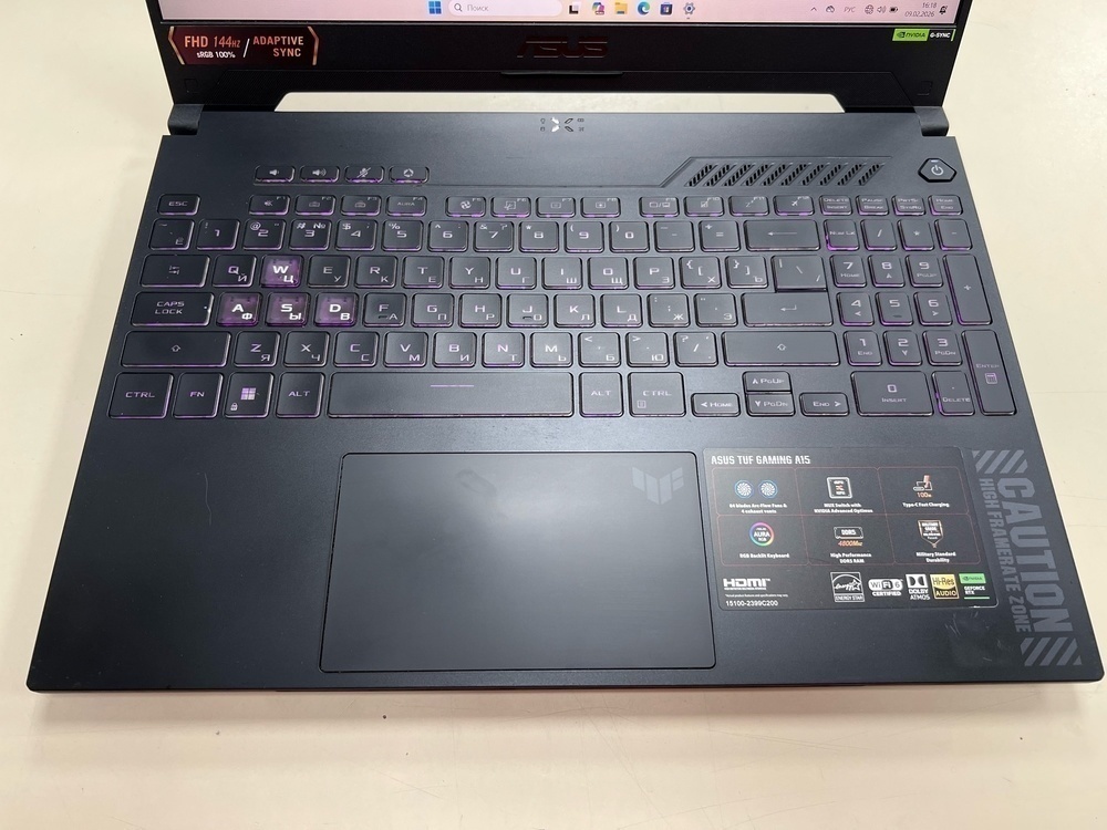 Ноутбук ASUS; Ryzen 5 7535HS, GeForce RTX 4050, 16 Гб, 512 GB, Нет