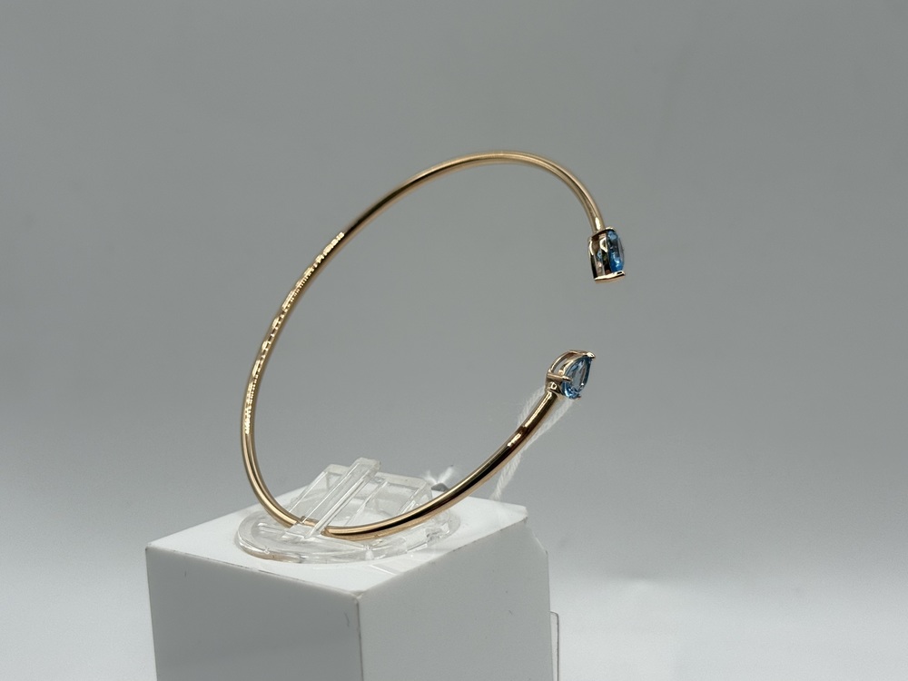 БЖКИ585 БРАСЛЕТ ЖЕСТКИЙ С КАМНЯМИ (Au 585)