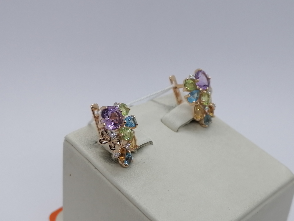 СЕРЬГИ С КАМНЯМИ (Au 585)