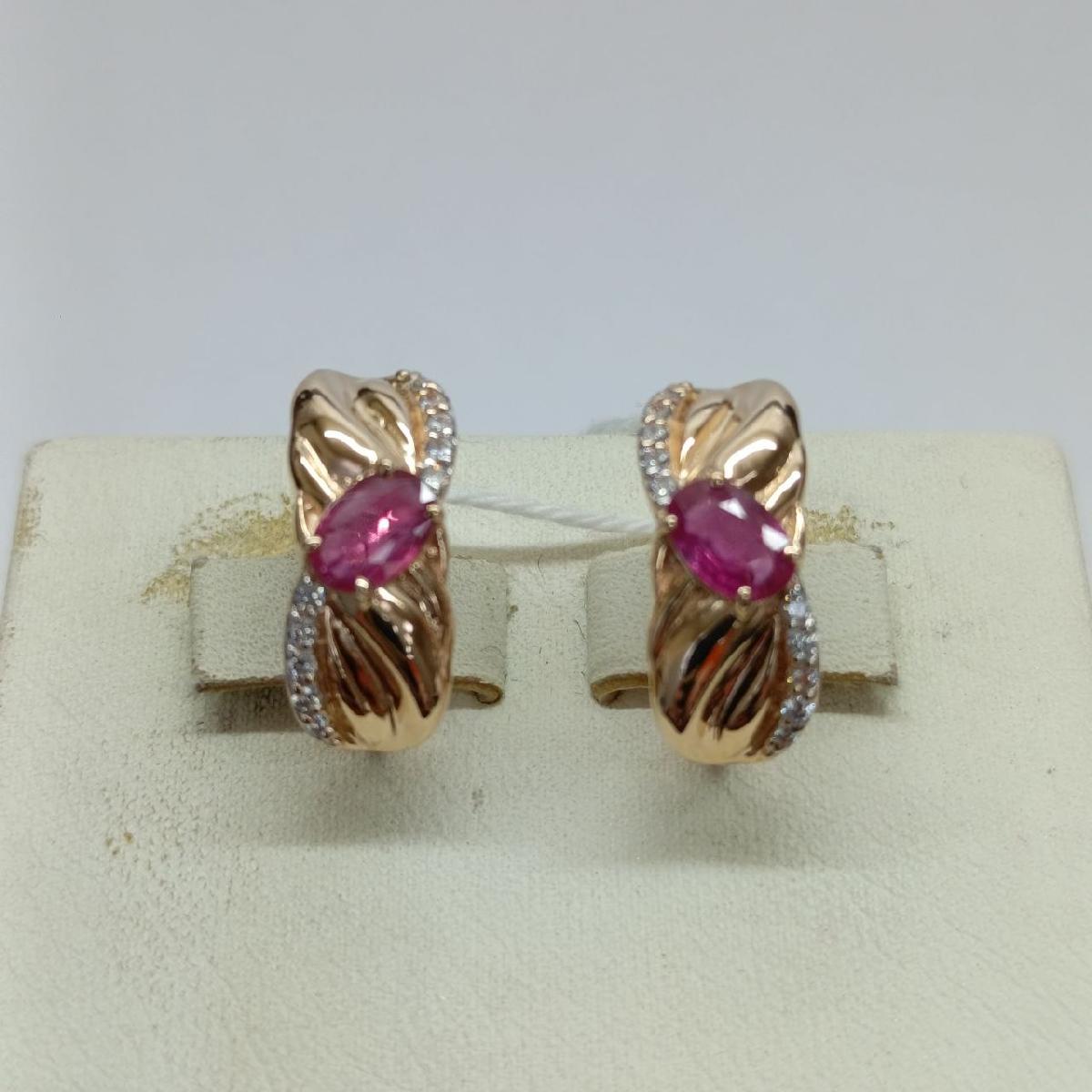 СКМИ585 СЕРЬГИ С КАМНЯМИ (Au 585)