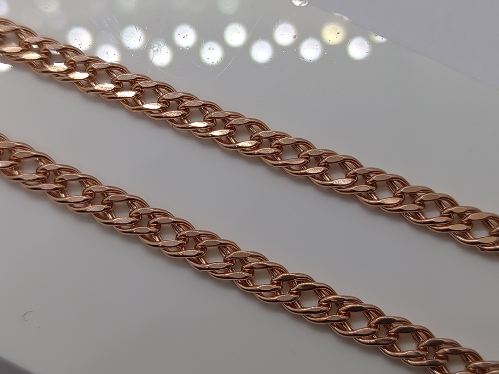 БРАСЛЕТ ПУСТОТЕЛЫЙ Ромб двойной Au 585