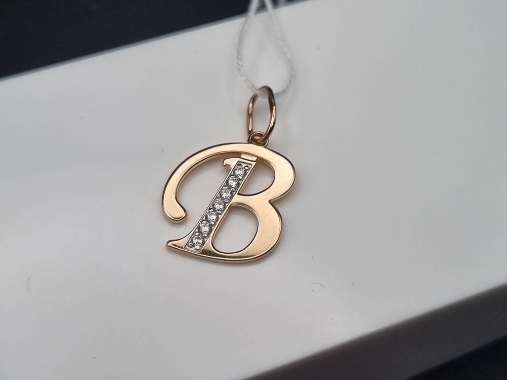 ПОДВЕСКА БУКВА В Au 585