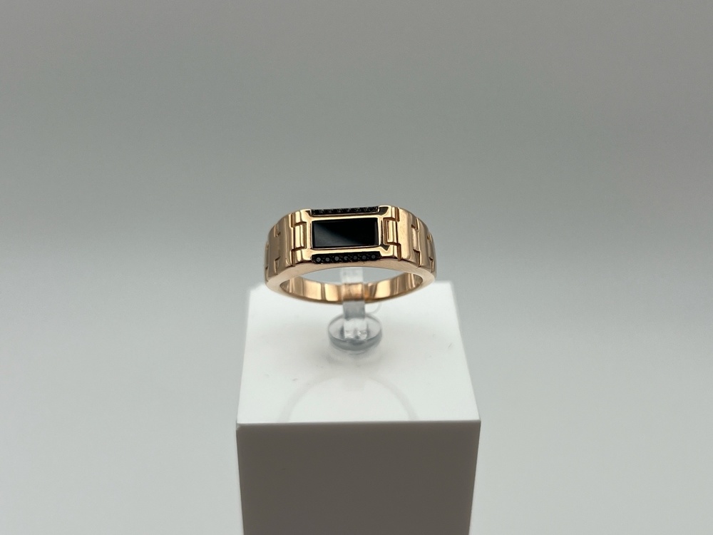 08-540148 КОЛЬЦО ПЕЧАТКА с камнями (Au 585)