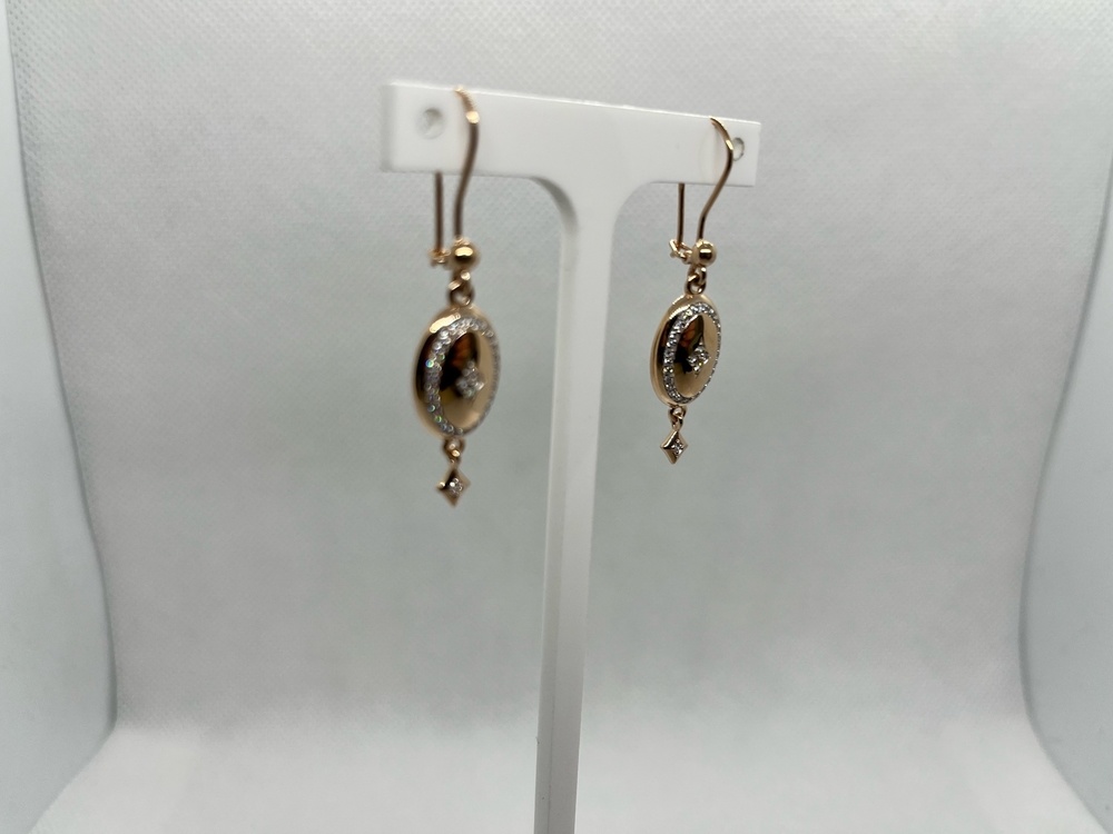 СЕРЬГИ ПЕТЕЛЬКА с камнями (Au 585)