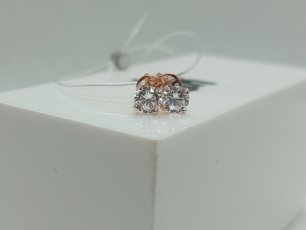 СЕРЬГИ ПУСЕТЫ с камнем (Au 585)