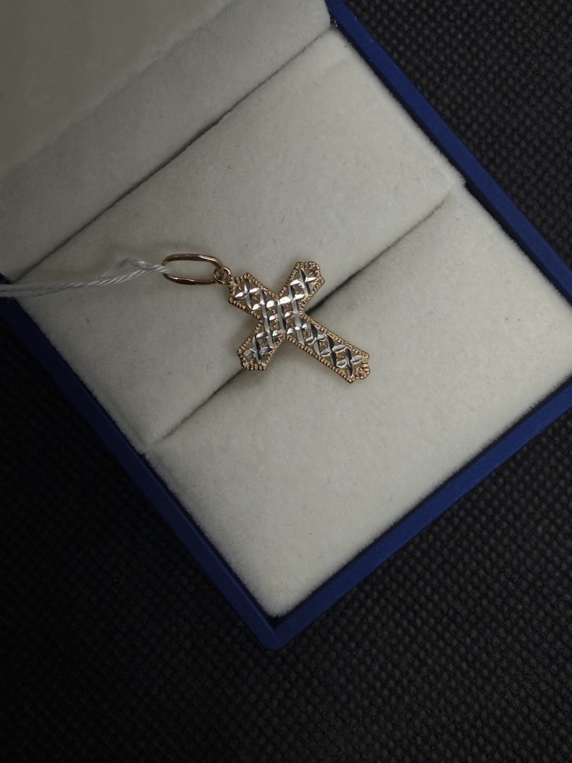 ПОДКБК585 ПОДВЕСКА КРЕСТ БЕЗ КАМНЯ (Au 585)