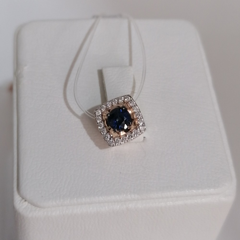 ПОДВЕСКА Бриллиант, сапфир (Au 585)