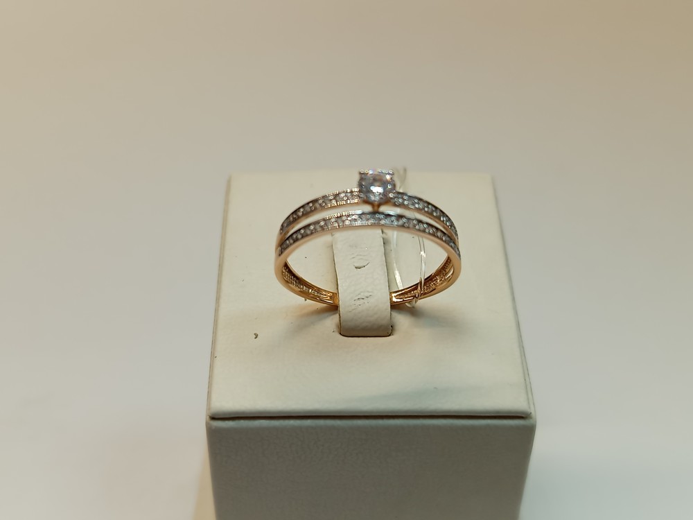 КОЛЬЦО С КАМНЯМИ (Au 585)