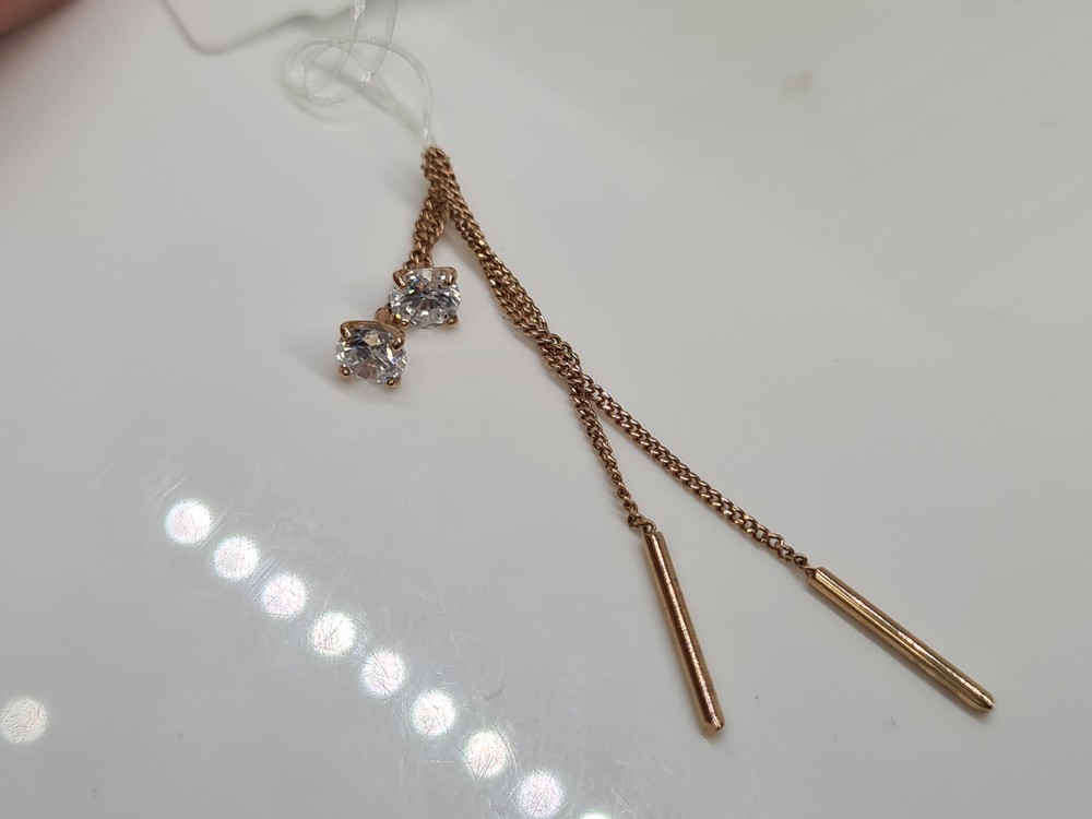 СЕРЬГИ ПРОДЕВКИ с камнем (Au 585)