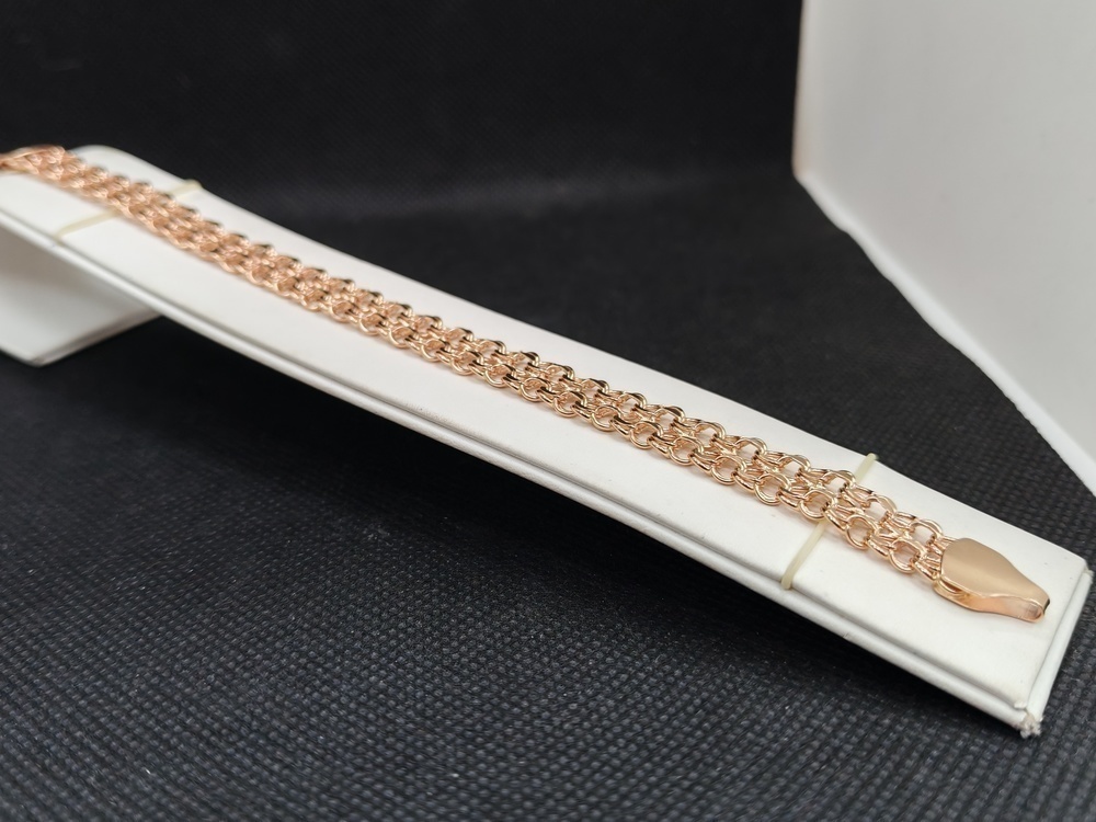 Бисмарк Б70 Двухрядный БРАСЛЕТ ПУСТОТЕЛЫЙ (Au 585)