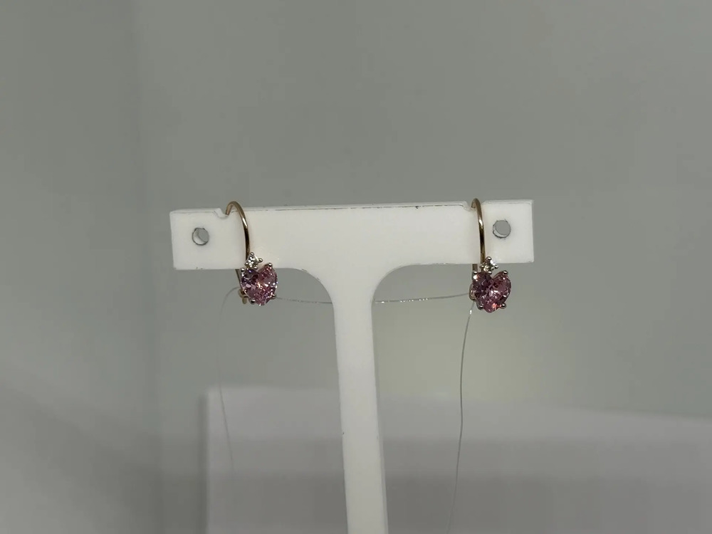 СЕРЬГИ ПЕТЕЛЬКА с камнями (Au 585)