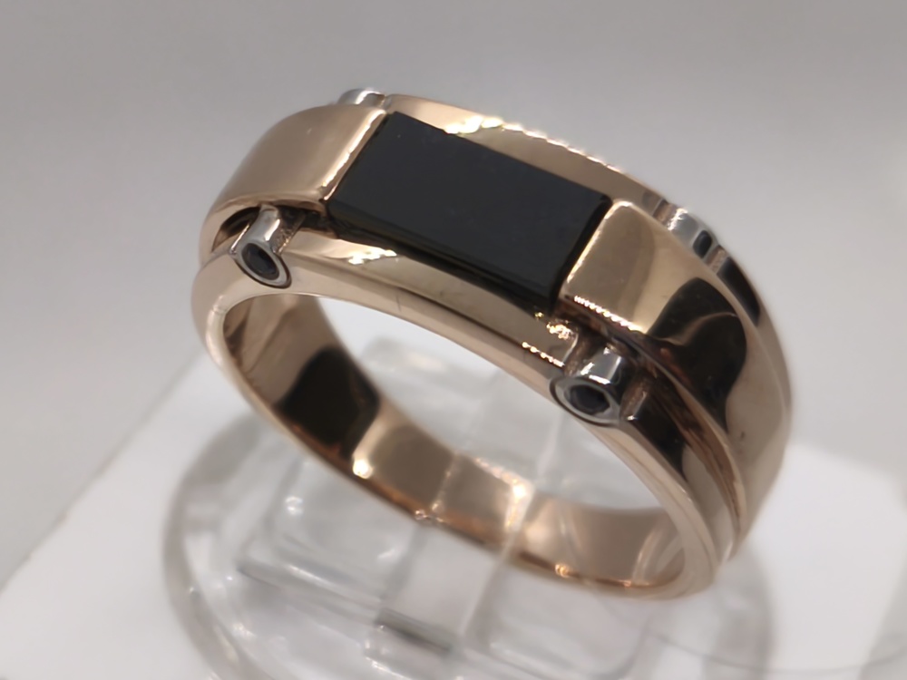 08-540153 КОЛЬЦО ПЕЧАТКА с камнями (Au 585)