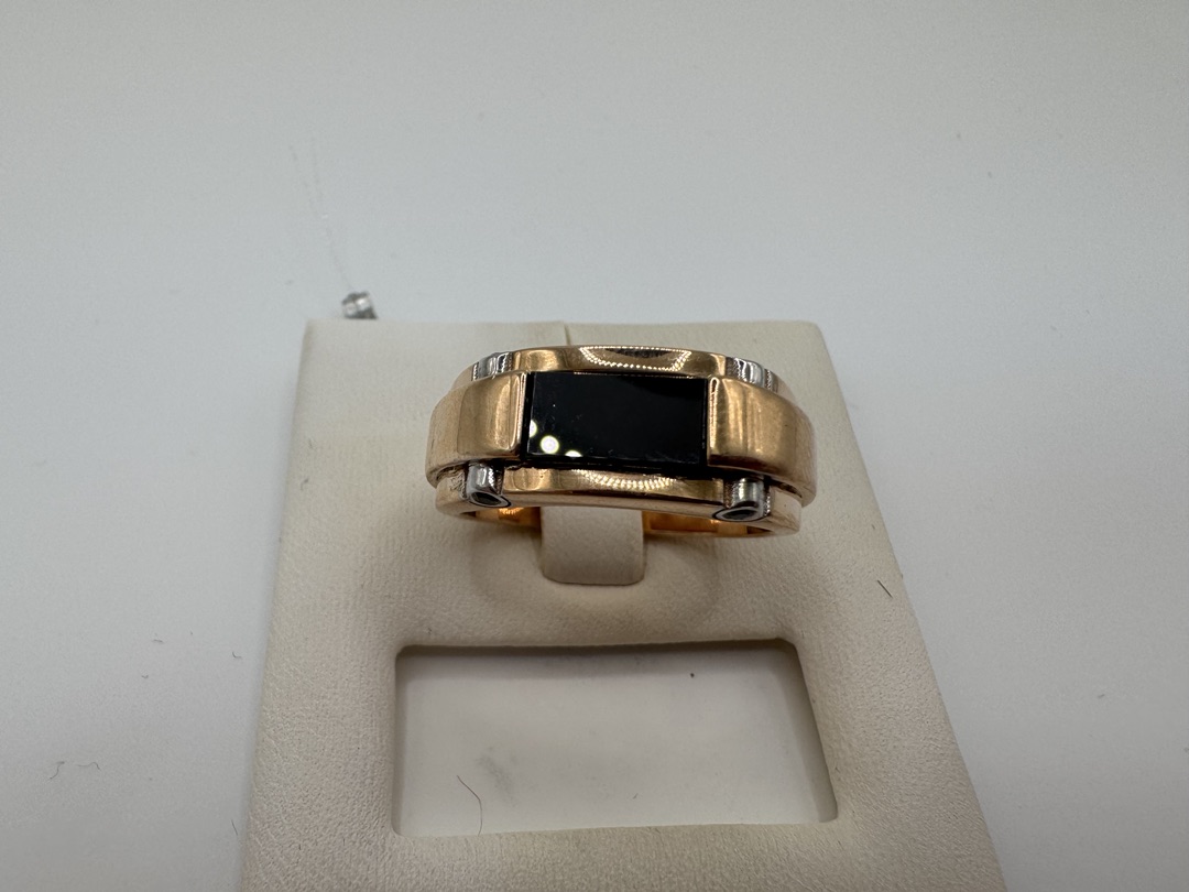 08-540153 КОЛЬЦО ПЕЧАТКА с камнями (Au 585)