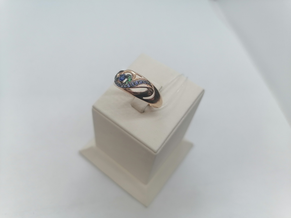 019139 КОЛЬЦО С КАМНЯМИ (Au 585)