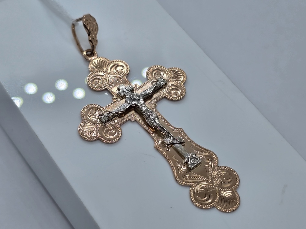 ПОДКБК585 ПОДВЕСКА КРЕСТ БЕЗ КАМНЯ (Au 585)