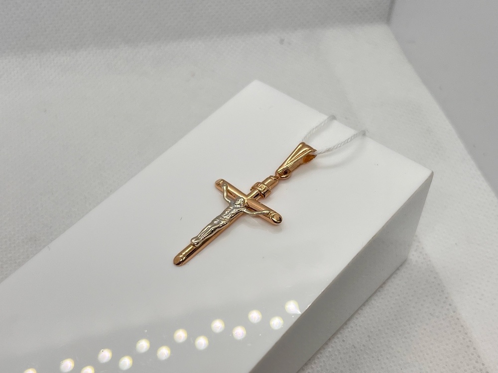 ПОДКБК585 ПОДВЕСКА КРЕСТ БЕЗ КАМНЯ (Au 585)