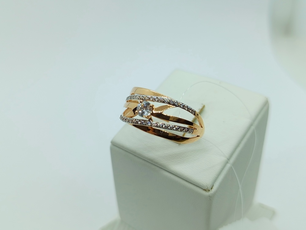 КОЛЬЦО С КАМНЯМИ (Au 585)