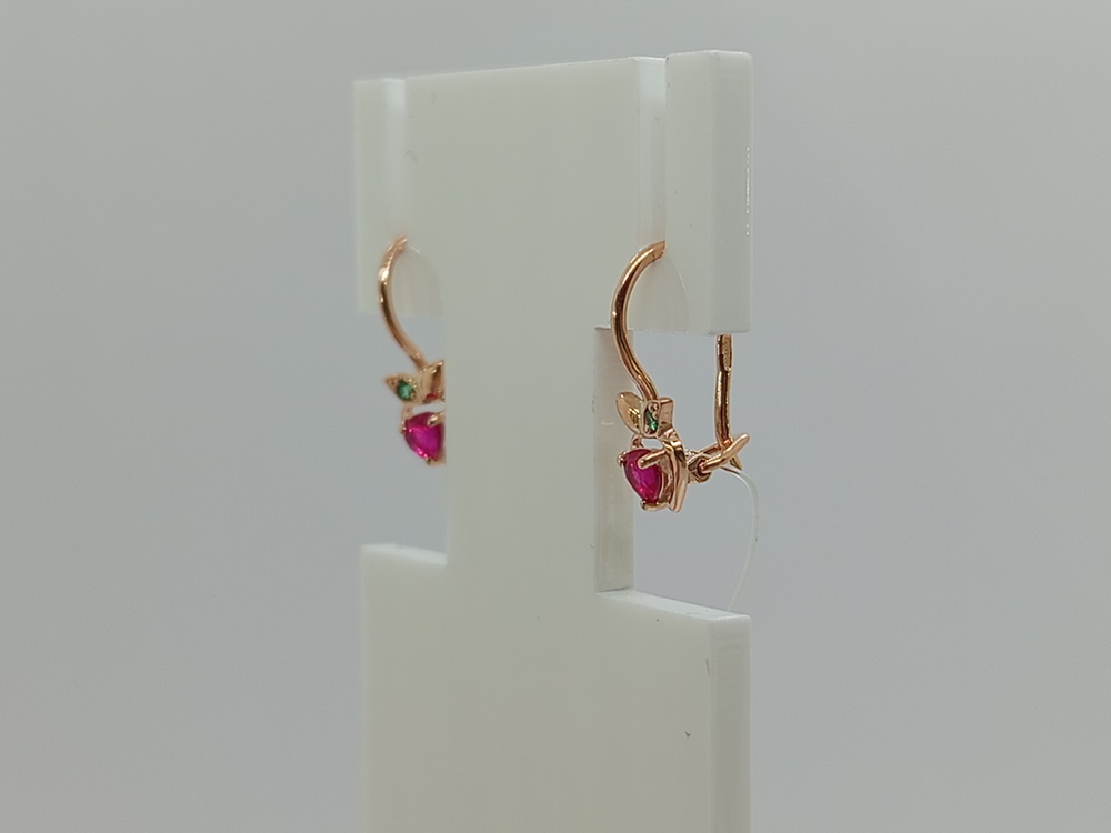 СЕРЬГИ ПЕТЕЛЬКА с камнями (Au 585)