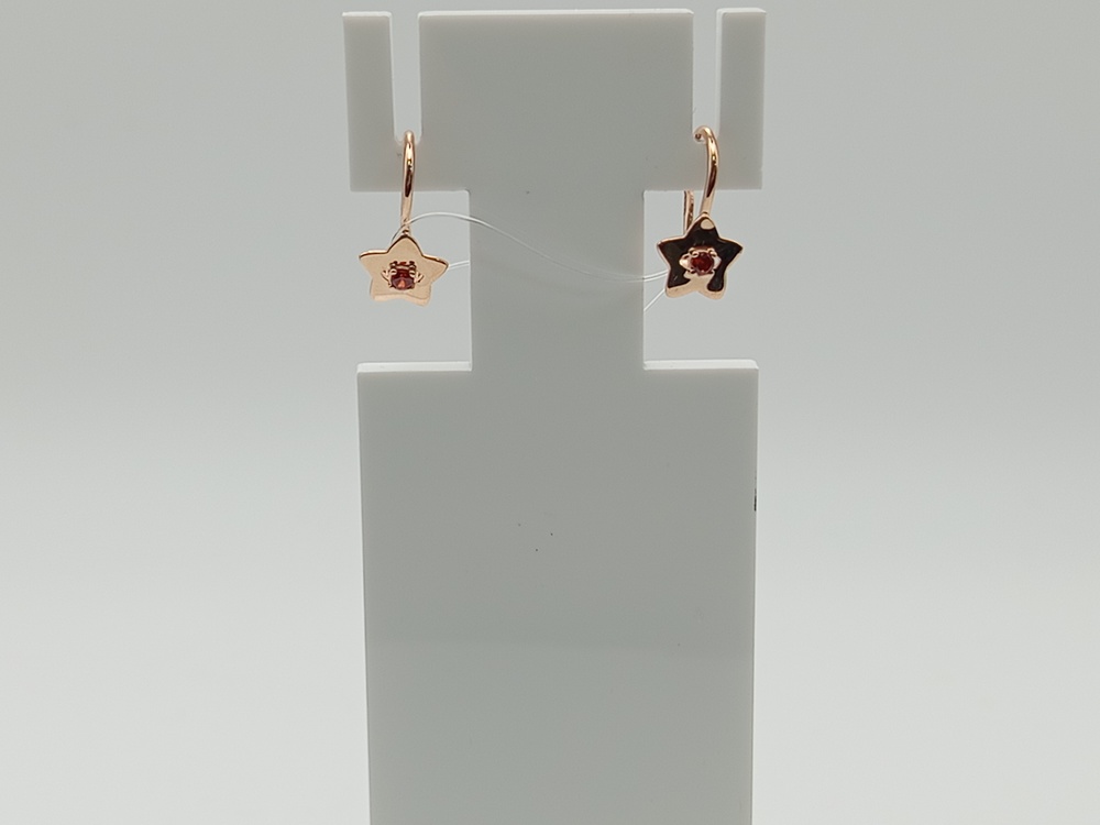 СЕРЬГИ ПЕТЕЛЬКА с камнем (Au 585)