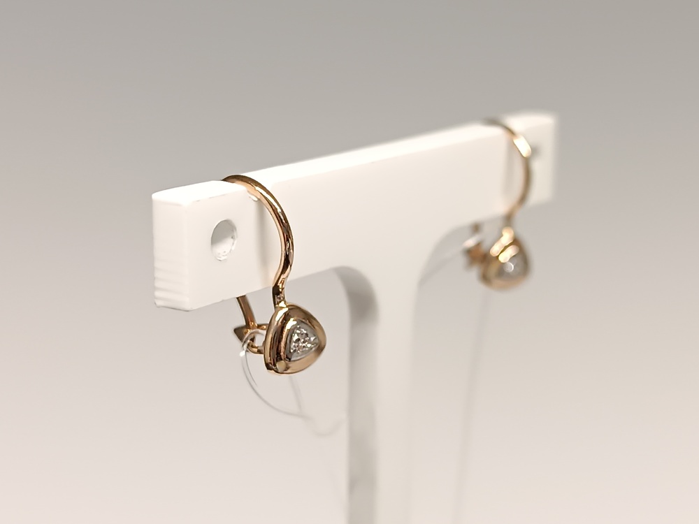 СЕРЬГИ ПЕТЕЛЬКА с камнями (Au 585)