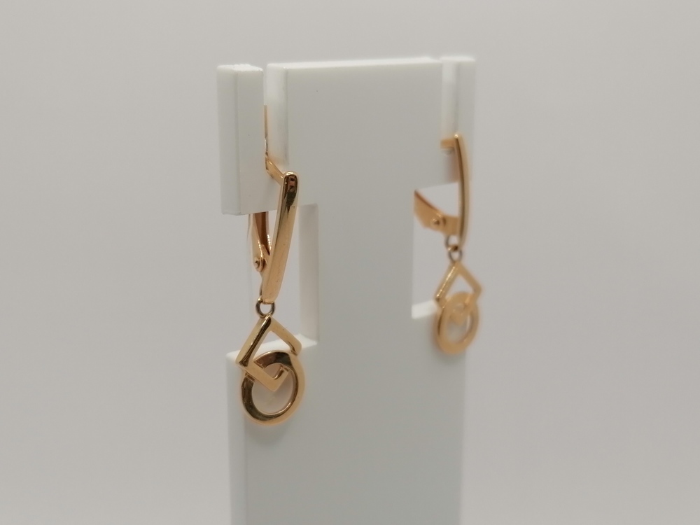 22063 СЕРЬГИ БЕЗ КАМНЯ (Au 585)