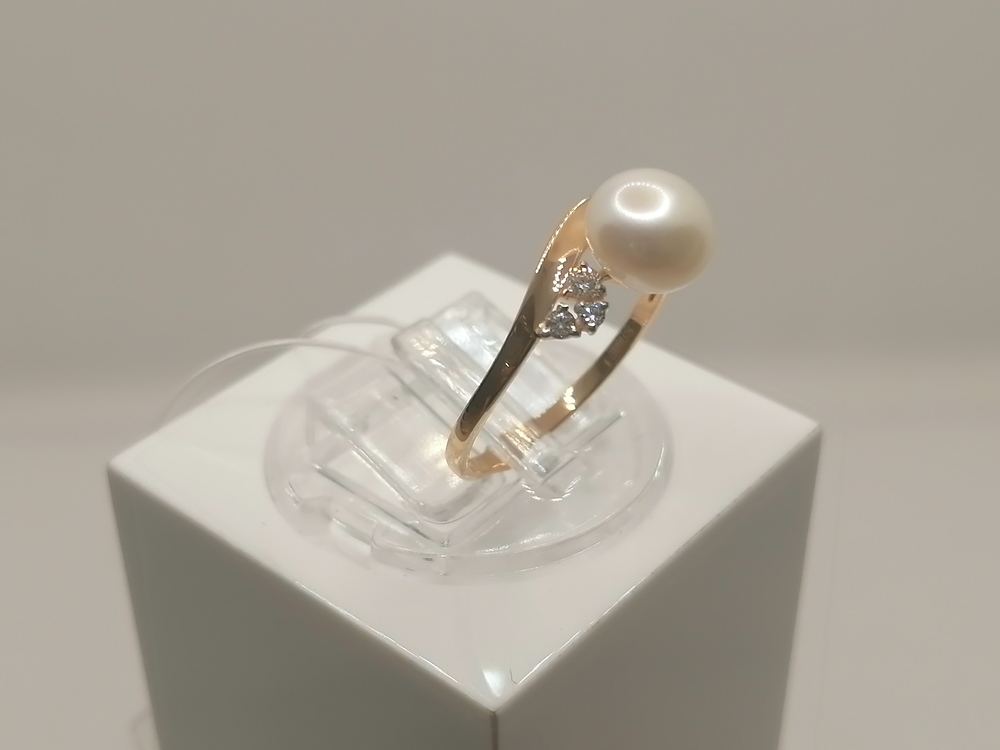 791116 КОЛЬЦО ЖЕМЧУГ с камнями (Au 585)