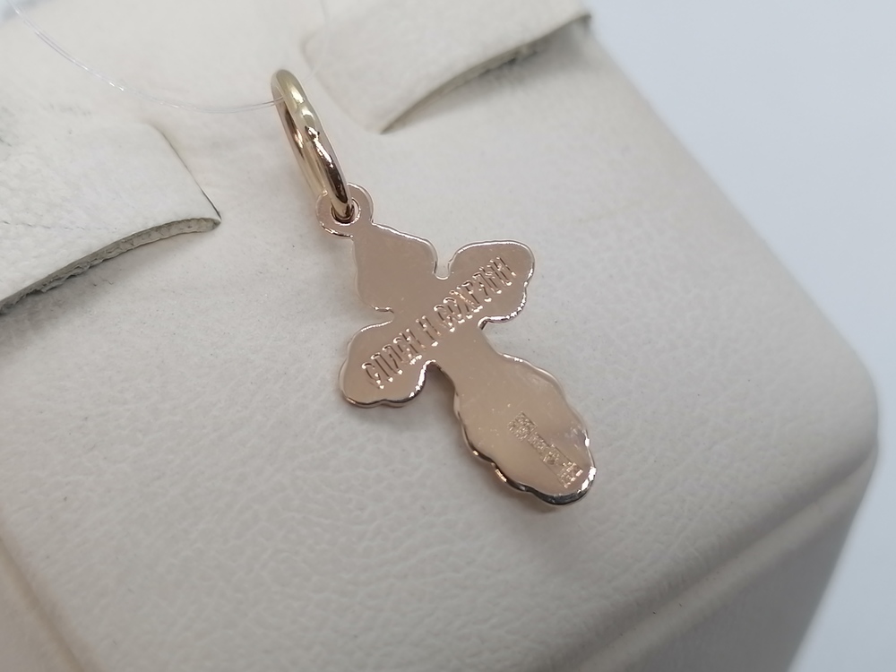 810-00117-10-00-00-02 ПОДВЕСКА КРЕСТ без камня (Au 585)