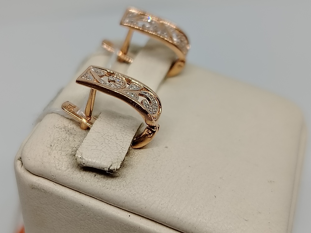 СКМИ585 СЕРЬГИ С КАМНЯМИ (Au 585)