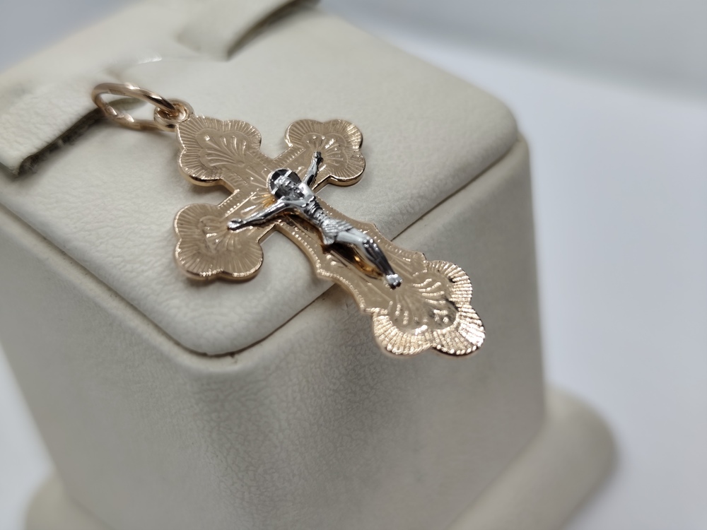 ПОДВЕСКА КРЕСТ без камня (Au 585)