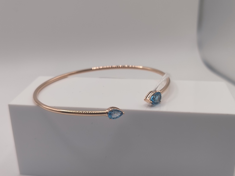 БЖКИ585 БРАСЛЕТ ЖЕСТКИЙ С КАМНЯМИ (Au 585)