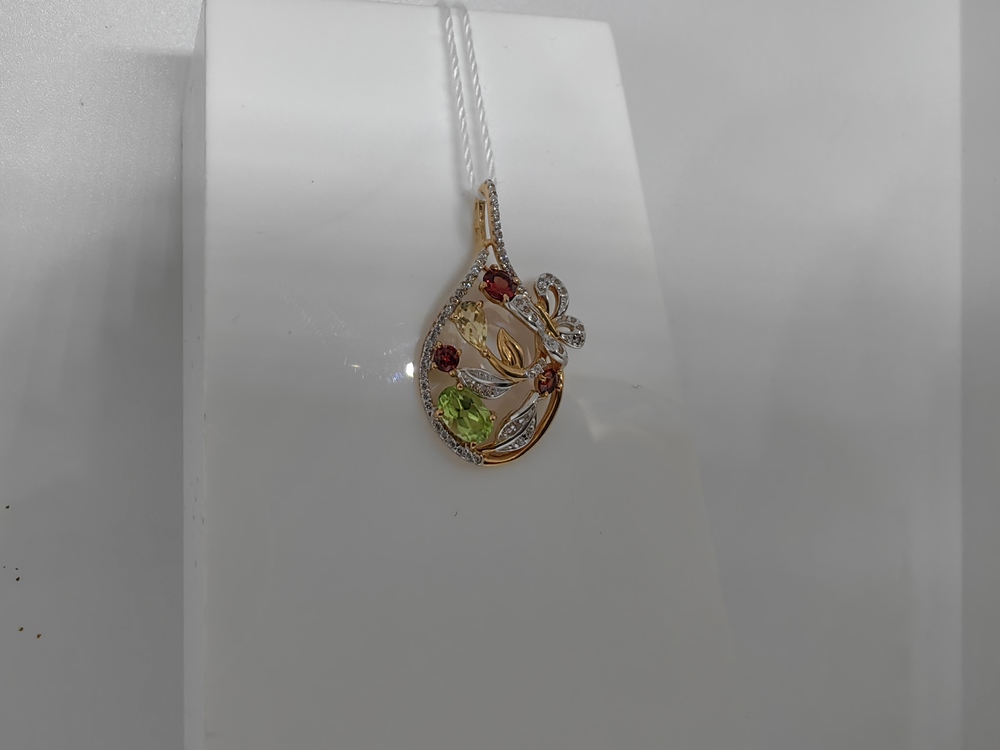 ПОДКМИ585 ПОДВЕСКА С КАМНЯМИ (Au 585)