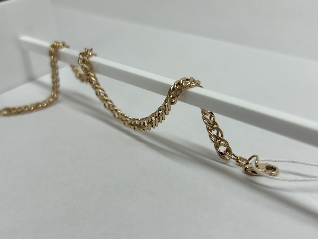 БРАСЛЕТ ПУСТОТЕЛЫЙ Ромб двойной Au 585