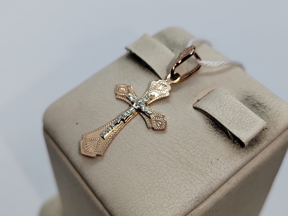 ПОДВЕСКА КРЕСТ БЕЗ КАМНЯ (Au 585)