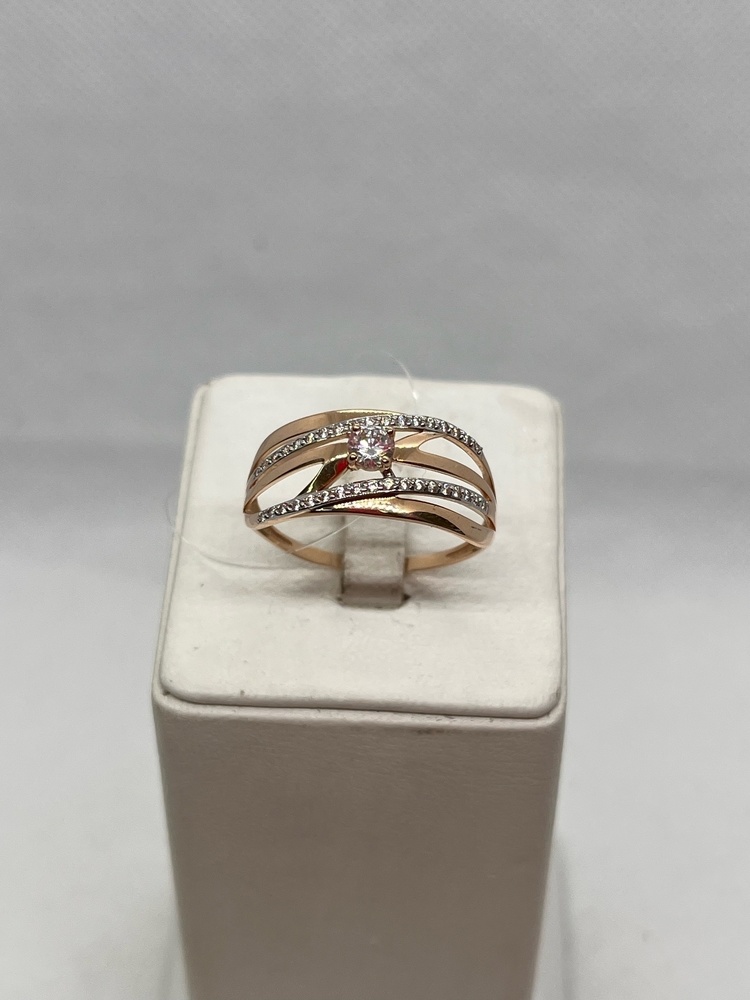 КОЛЬЦО С КАМНЯМИ (Au 585)