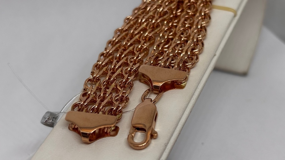 БРАСЛЕТ ПУСТОТЕЛЫЙ Бисмарк тройной (Au 585)