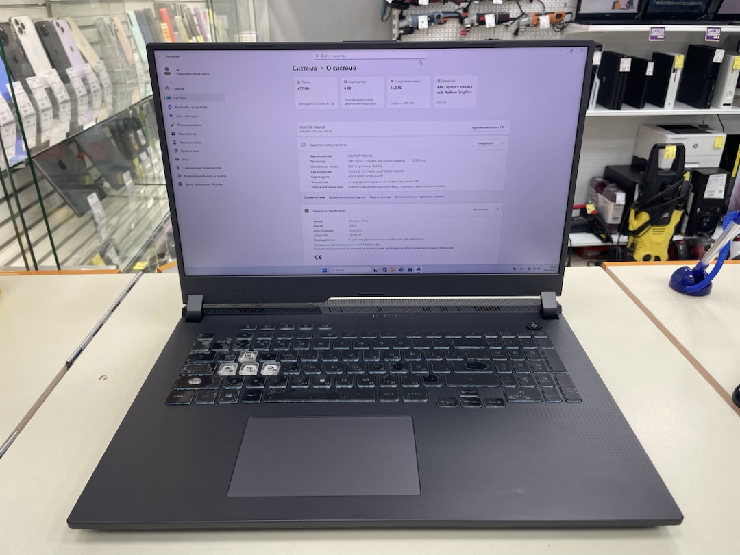 Ноутбук ASUS; Ryzen 9 5900HX, GeForce RTX 3060, 16 Гб, 500 Гб, Нет