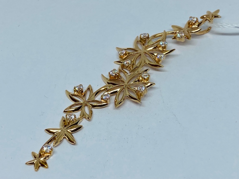 ПОДКМИ585 ПОДВЕСКА С КАМНЯМИ (Au 585)