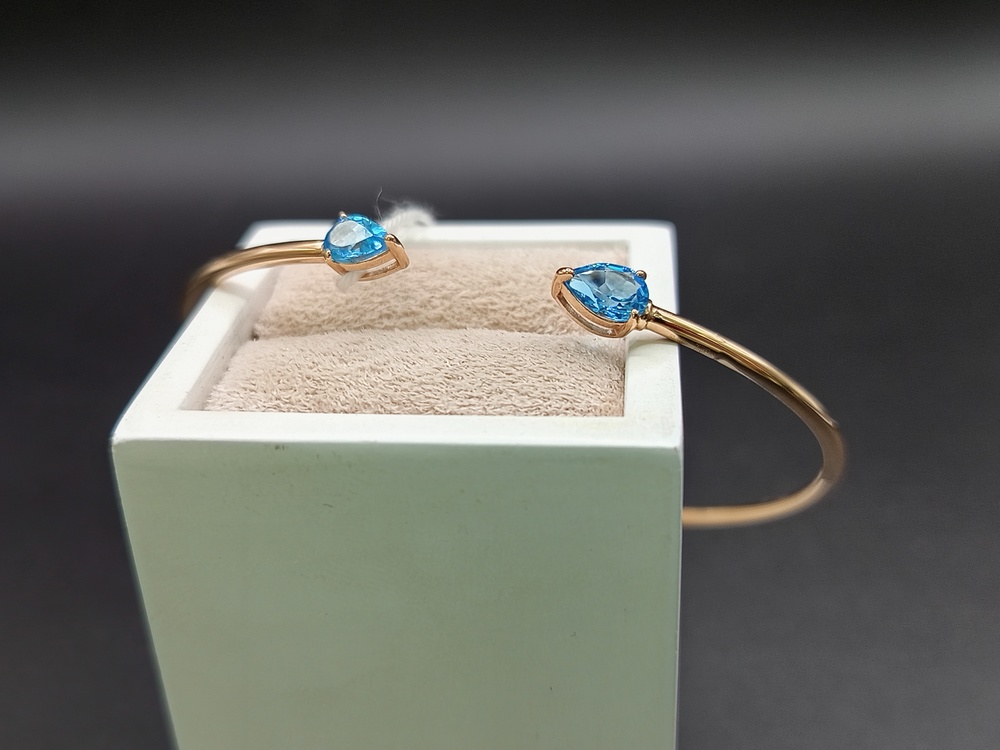 БЖКИ585 БРАСЛЕТ ЖЕСТКИЙ С КАМНЯМИ (Au 585)