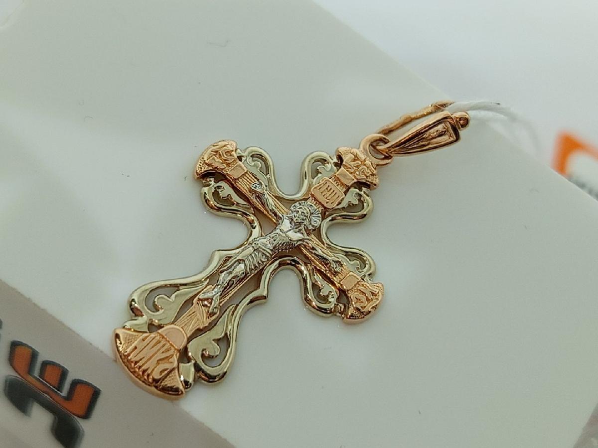 ПОДКБК585 ПОДВЕСКА КРЕСТ БЕЗ КАМНЯ (Au 585)