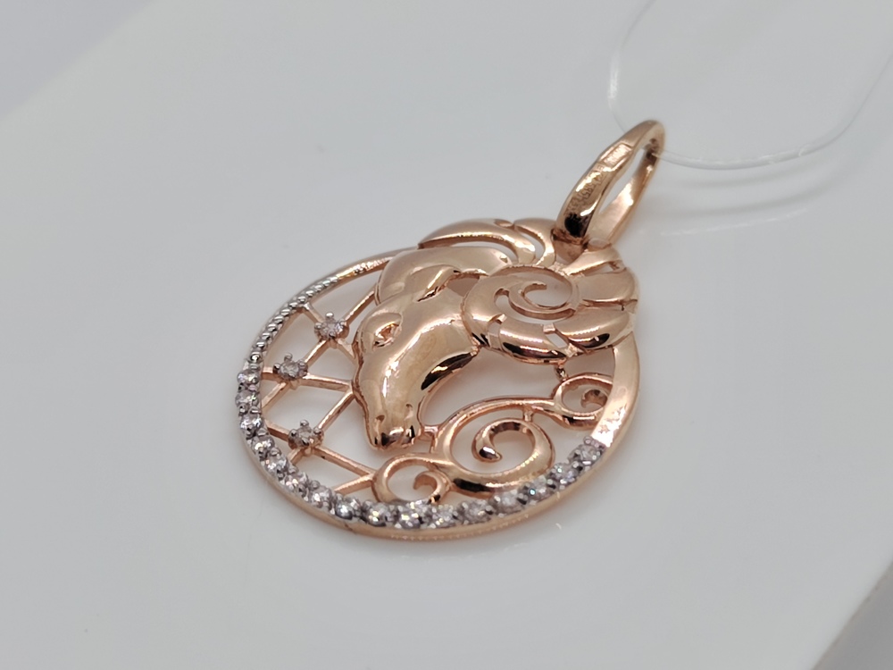 101098-1102 ПОДВЕСКА ЗНАК ЗОДИАКА ОВЕН (Au 585)