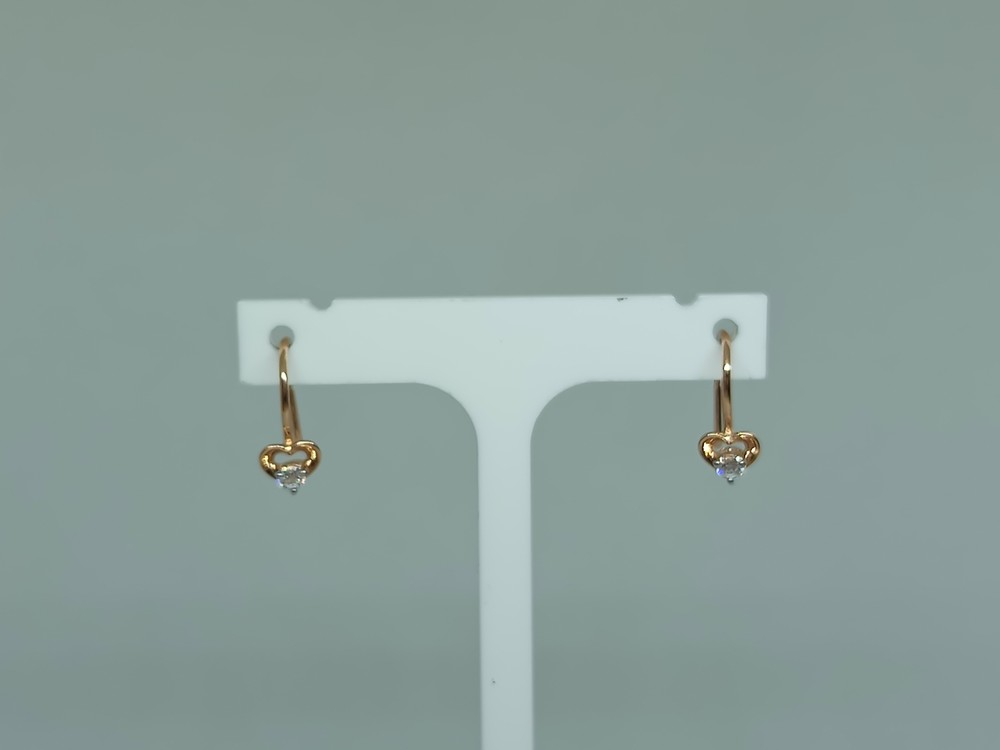 СЕРЬГИ ПЕТЕЛЬКА с камнем (Au 585)