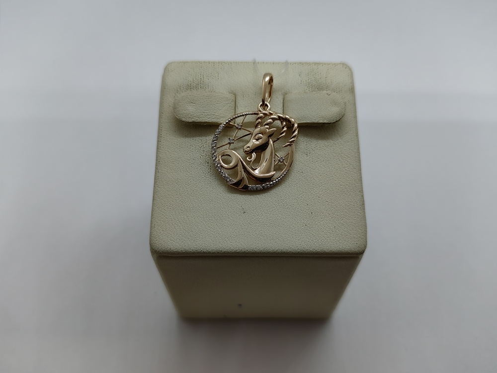 101118-1102 ПОДВЕСКА С КАМНЯМИ (Au 585)