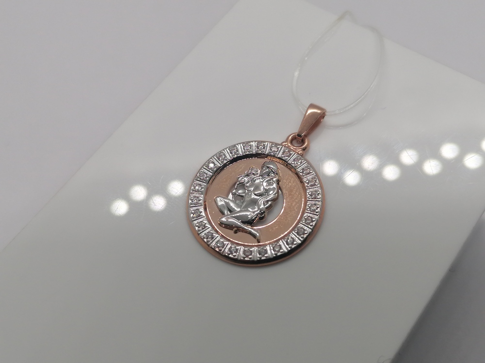 032496 ПОДВЕСКА ЗНАК ЗОДИАКА ДЕВА (Au 585)