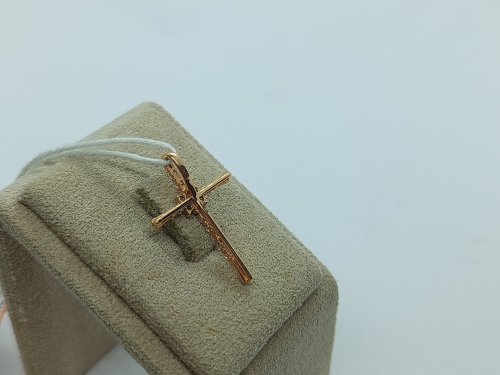 ПОДККИ585 ПОДВЕСКА КРЕСТ С КАМНЯМИ (Au 585)