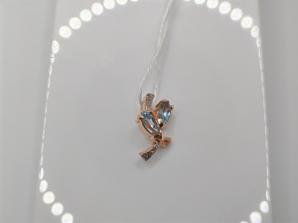 ПОДКМИ585 ПОДВЕСКА С КАМНЯМИ (Au 585)